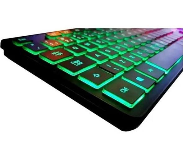 Miniatura Teclado Gamer Para Pc Com Luz De Led Rgb Português Brasil