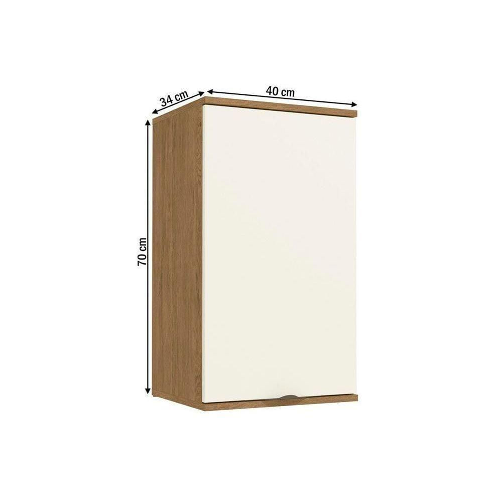 Miniatura Armário Aéreo P/ Cozinha Lótus J742 C/ 1 Porta 40cm Freijó/off White - Kappesberg