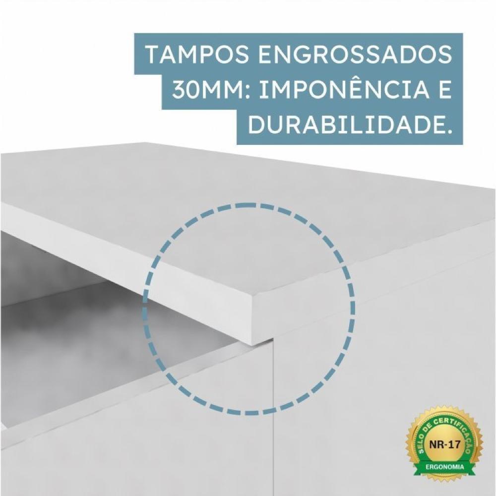 Armário para Escritório Alto 2 Portas e Armário Baixo 2 Portas com Chave Espresso Móveis Cinza Cristal