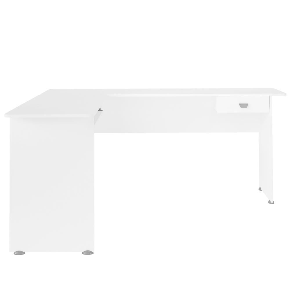 Mesa Escrivaninha De Canto 1 Gaveta 150x165 Cm Branco Arly