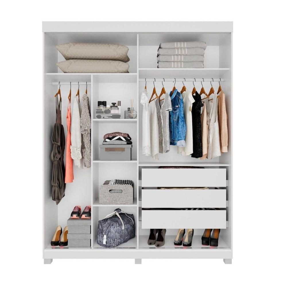 Miniatura Guarda-roupas Closet Casal 3 Gavetas com Pés Blumenau Branco
