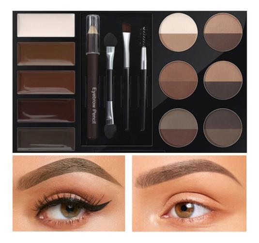 Miniatura Kit De Sobrancelhas Profissional Paleta Maquiagem Sombra Gel