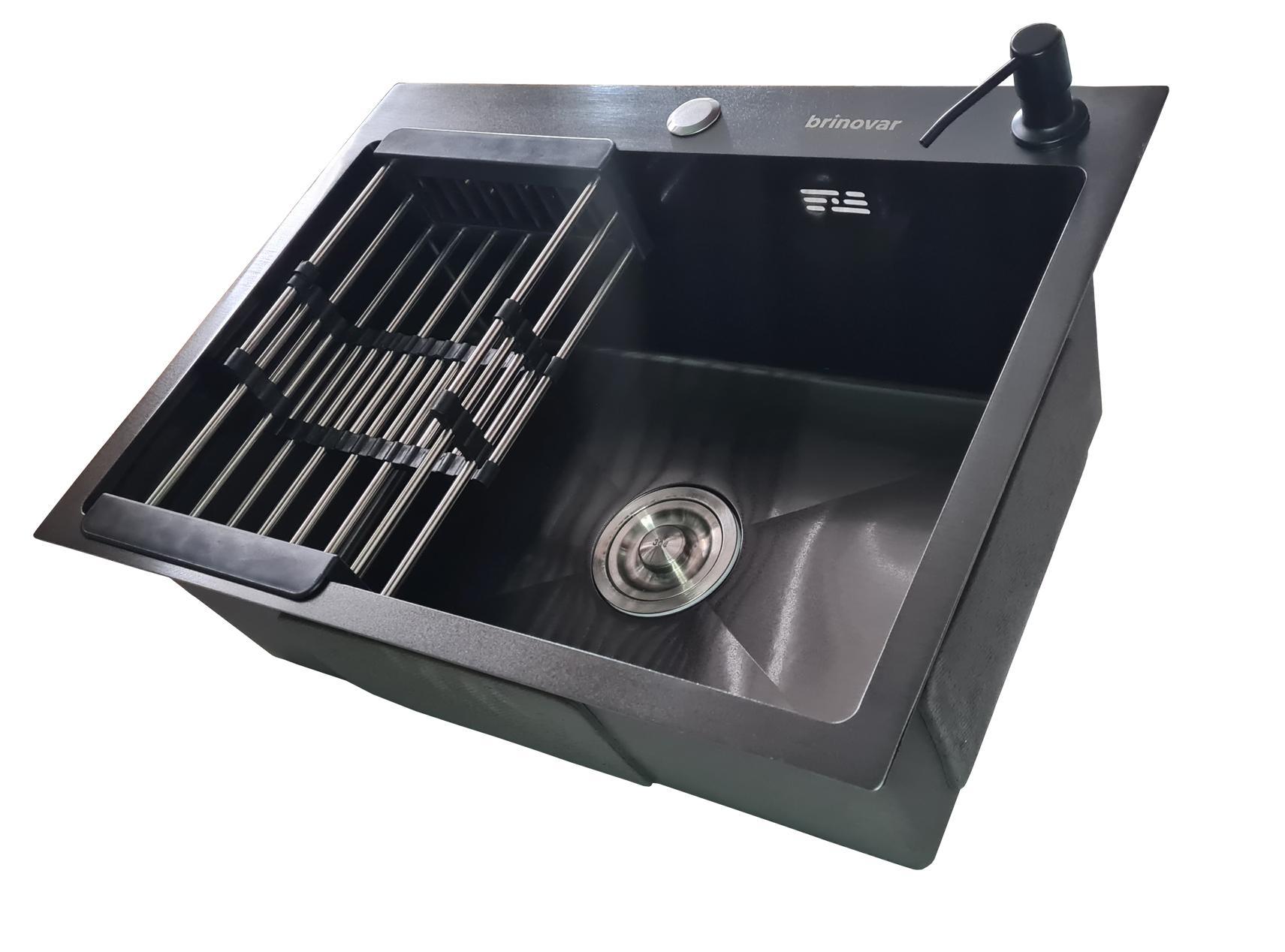Miniatura Cuba De Inox Gourmet Preta Quadrada Cozinha Com Acessórios