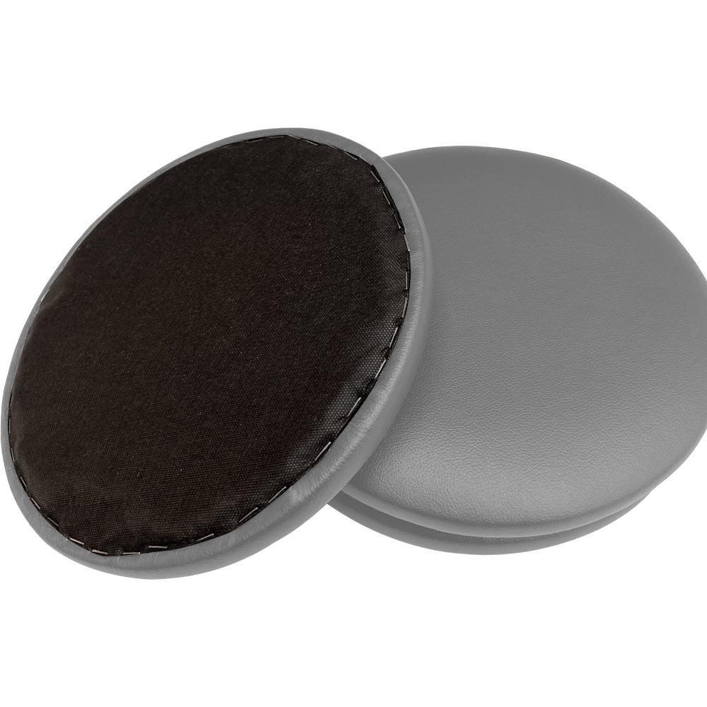 Miniatura Assento Redondo Banqueta Cadeira Corino Cinza 39 Cm