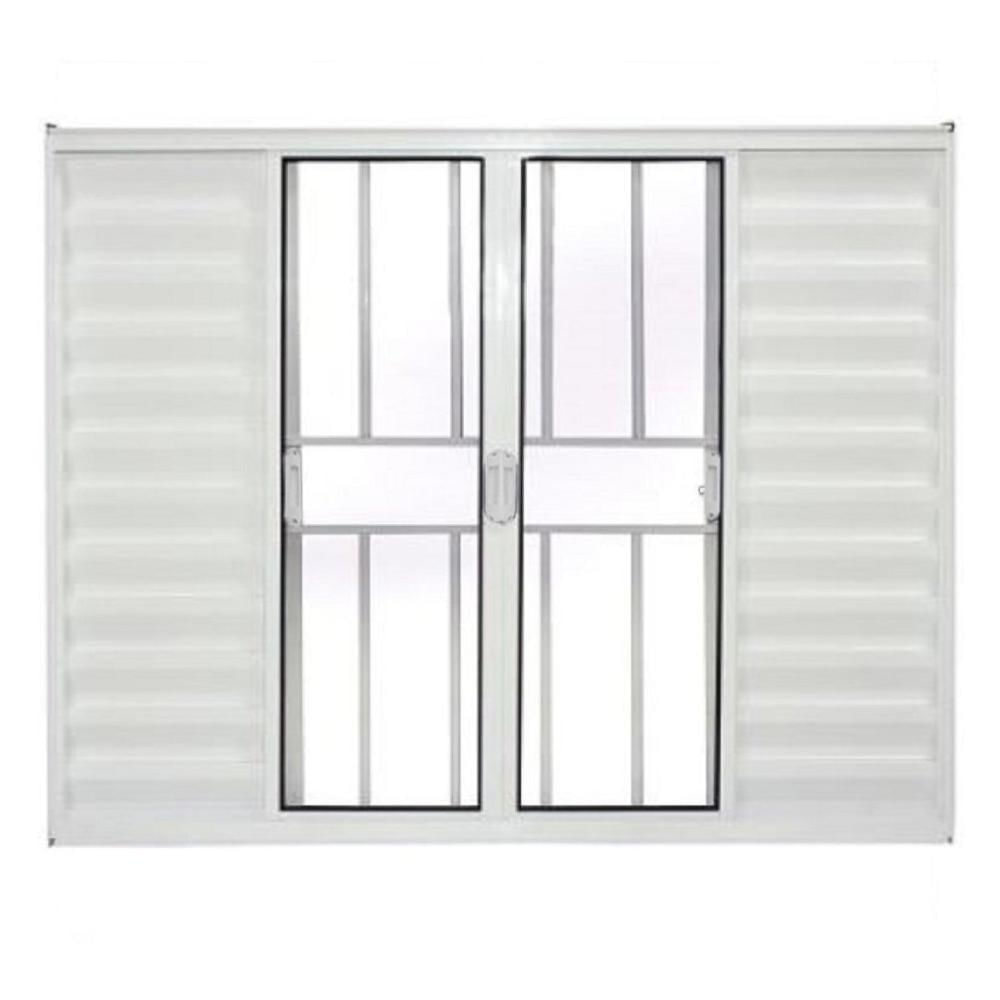 Miniatura Janela Veneziana de Alumínio 6 Folhas 120 x 200cm Linha Modular com Grade Branco
