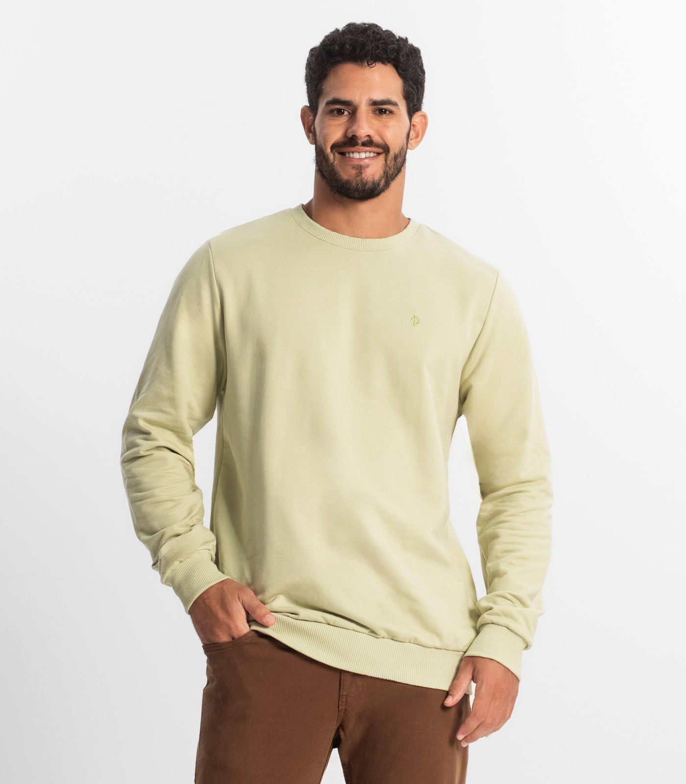 Miniatura Blusão Masculino Moletom Básico Diametro Verde G