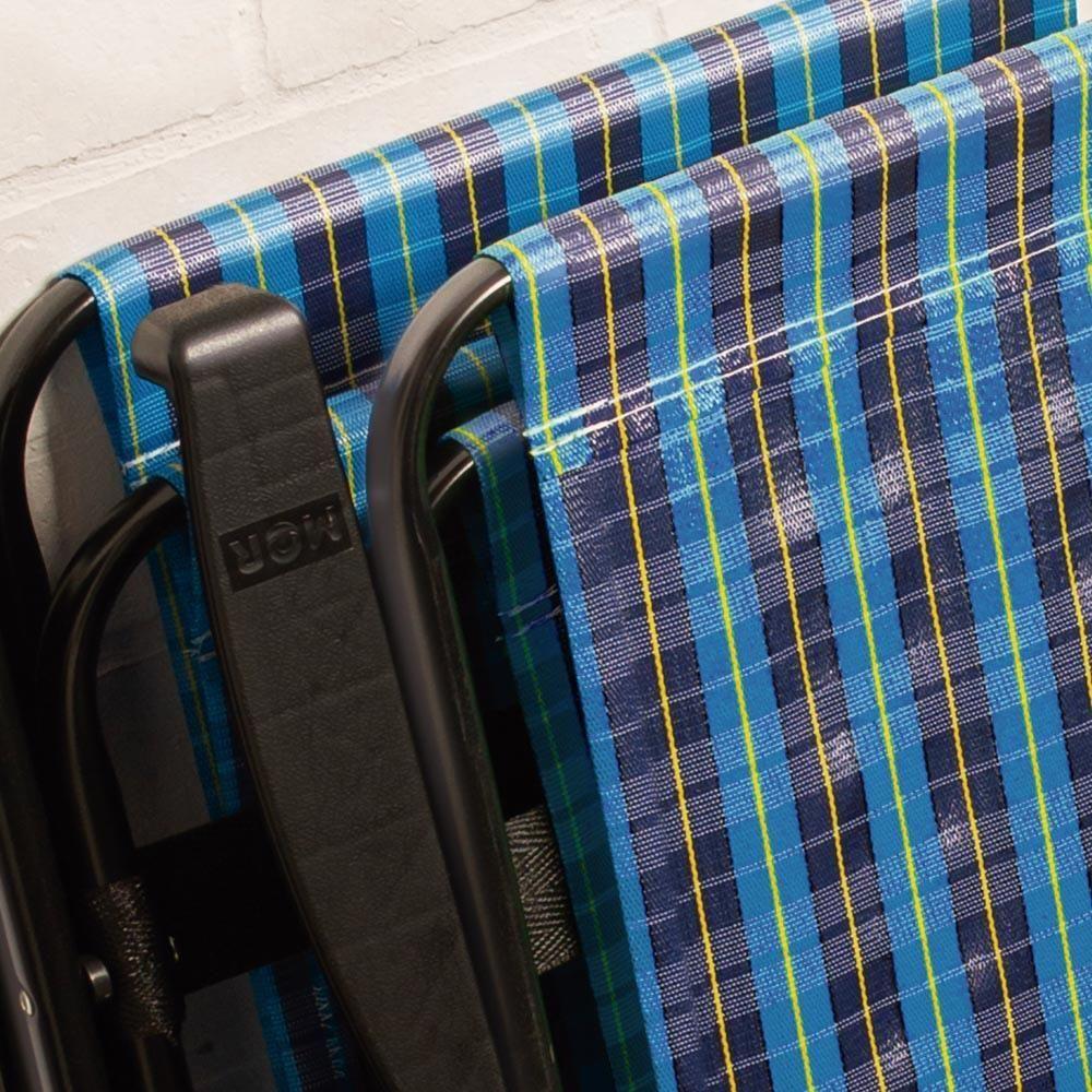 Cadeira De Praia Varanda Xadrez Em Aço 110 Kg Cores Mor Cor:azul Azul