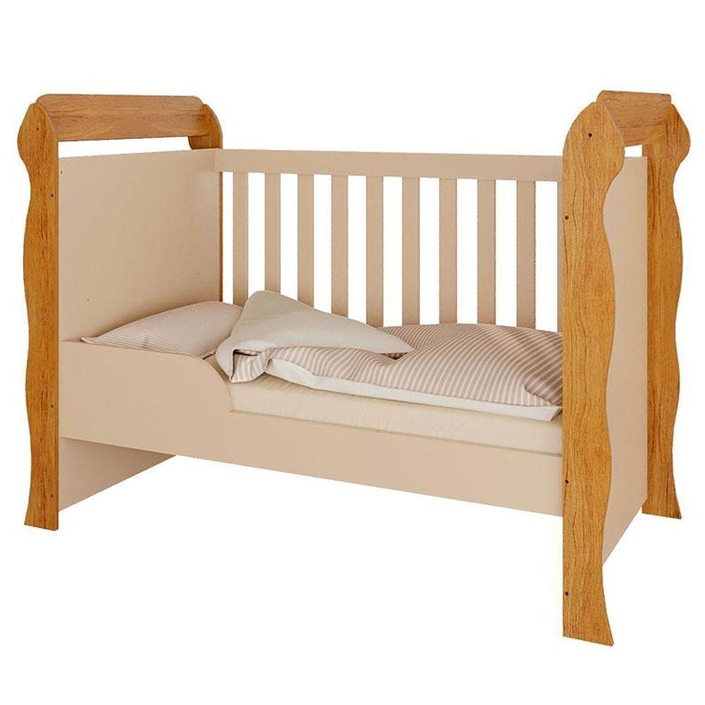 Berço Americano Mirelle E Guarda Roupa Infantil Ariel 4 Portas Off White Bétula Com Colchão Ortobom- Carolina Baby