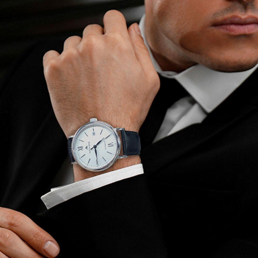 Miniatura Relógio De Pulso Automático Mecânico Nort Amoy Edge Pulseira De Couro Impermeável Preto