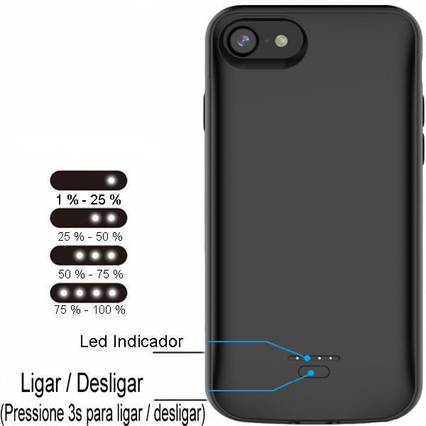 Capinha Iphone 5 5S Se Extra Recarregável 4.000 Powerbank