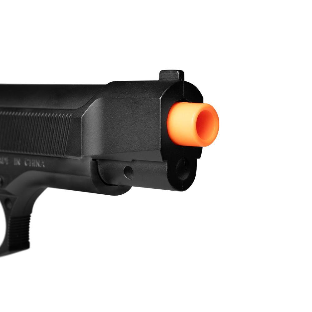 Miniatura Pistola Airsoft Spring Full Metal Sp92t 6mm Qgk + 1000 Bbs Preto 6 Mm