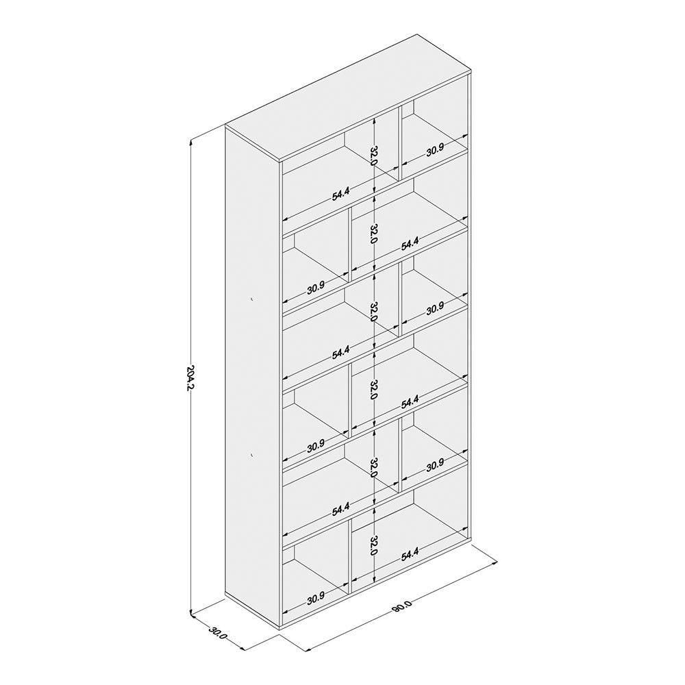 Miniatura Estante Xangai 12 Nichos Assimétricos Politorno Preto