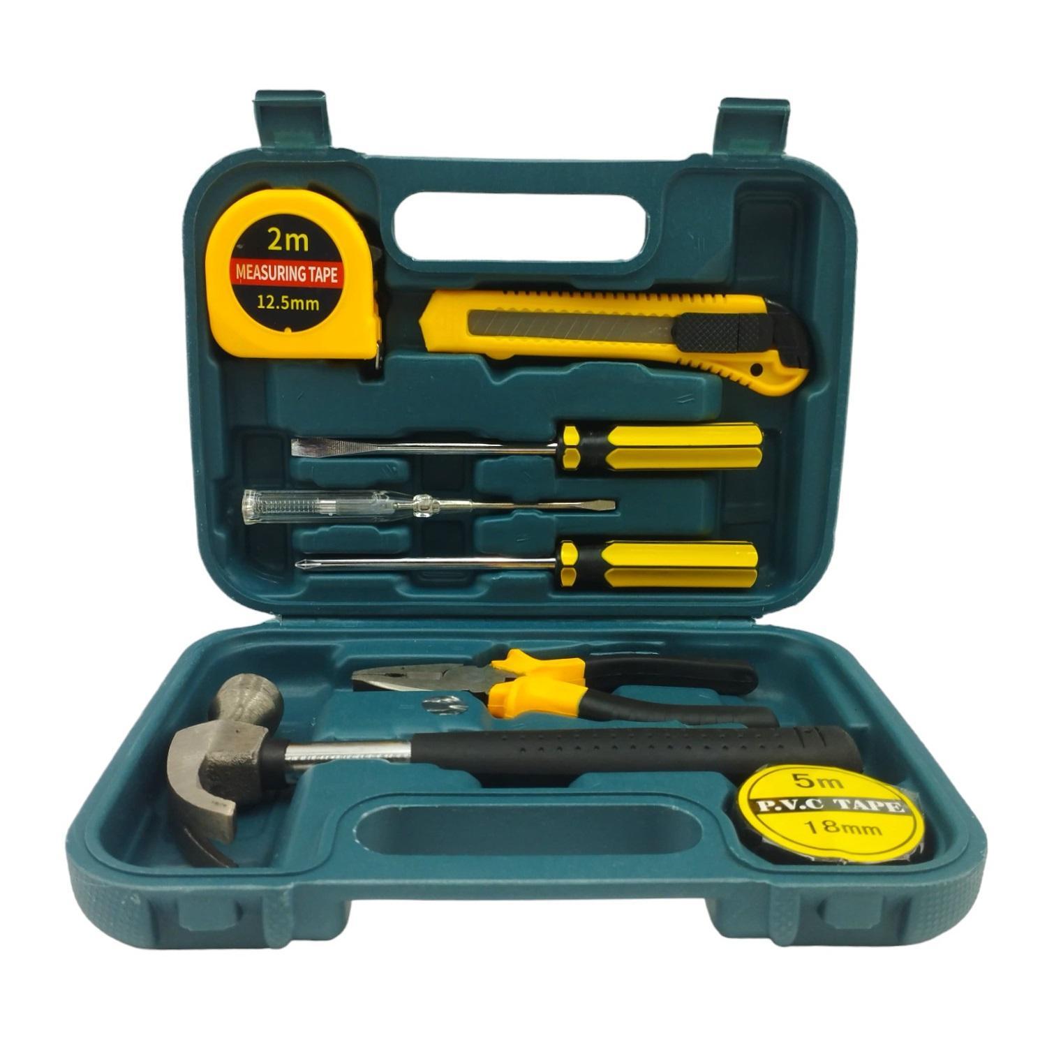 Miniatura Kit Maleta De Ferramentas 9 Pçs Tools Martelo Alicate Chaves