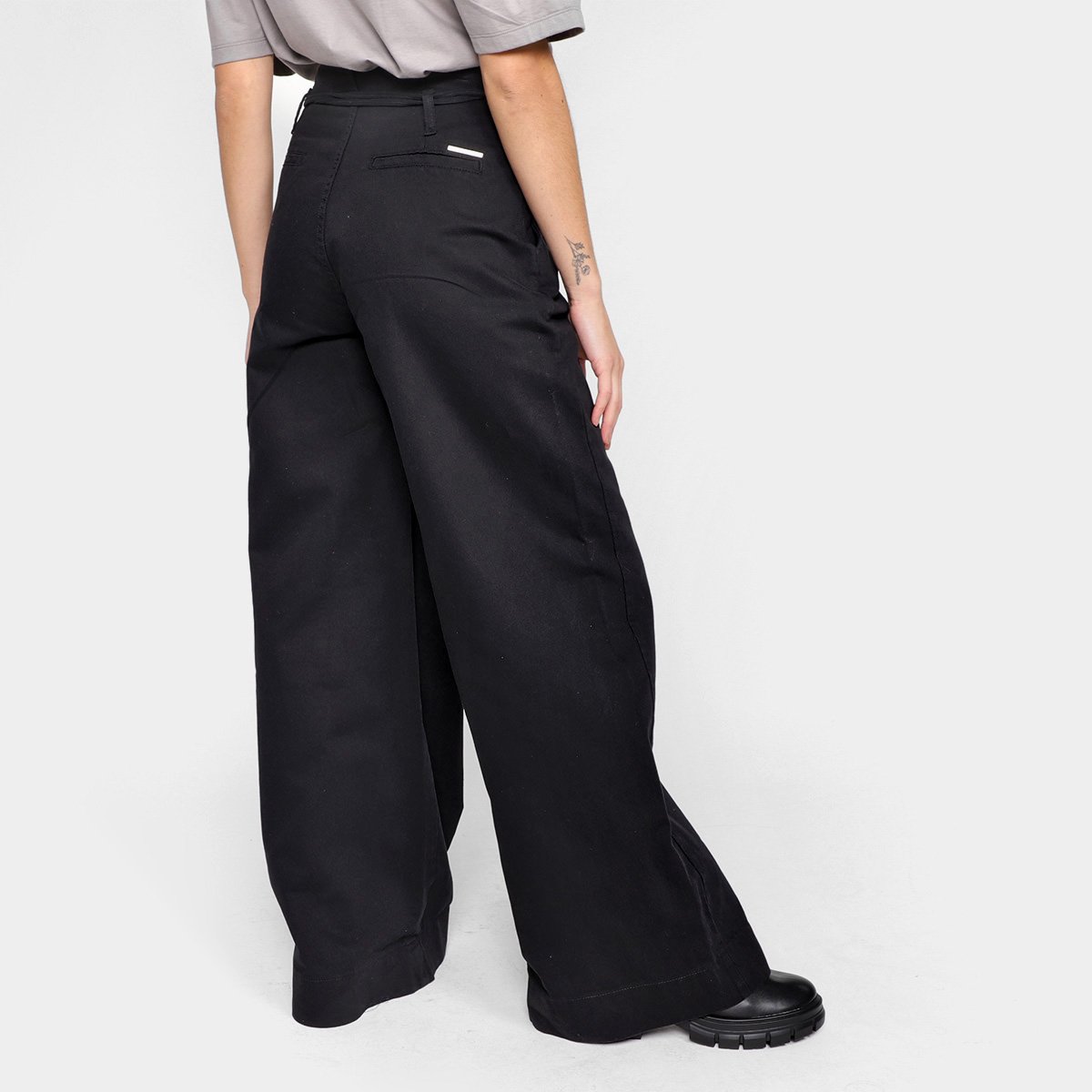 Miniatura Calça Sarja Pantalona Colcci Cintura Alta Feminina Preto - 36