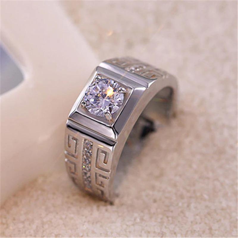 Miniatura Anel Prata 925 Pedra Zircônia Trabalhado Ajustável