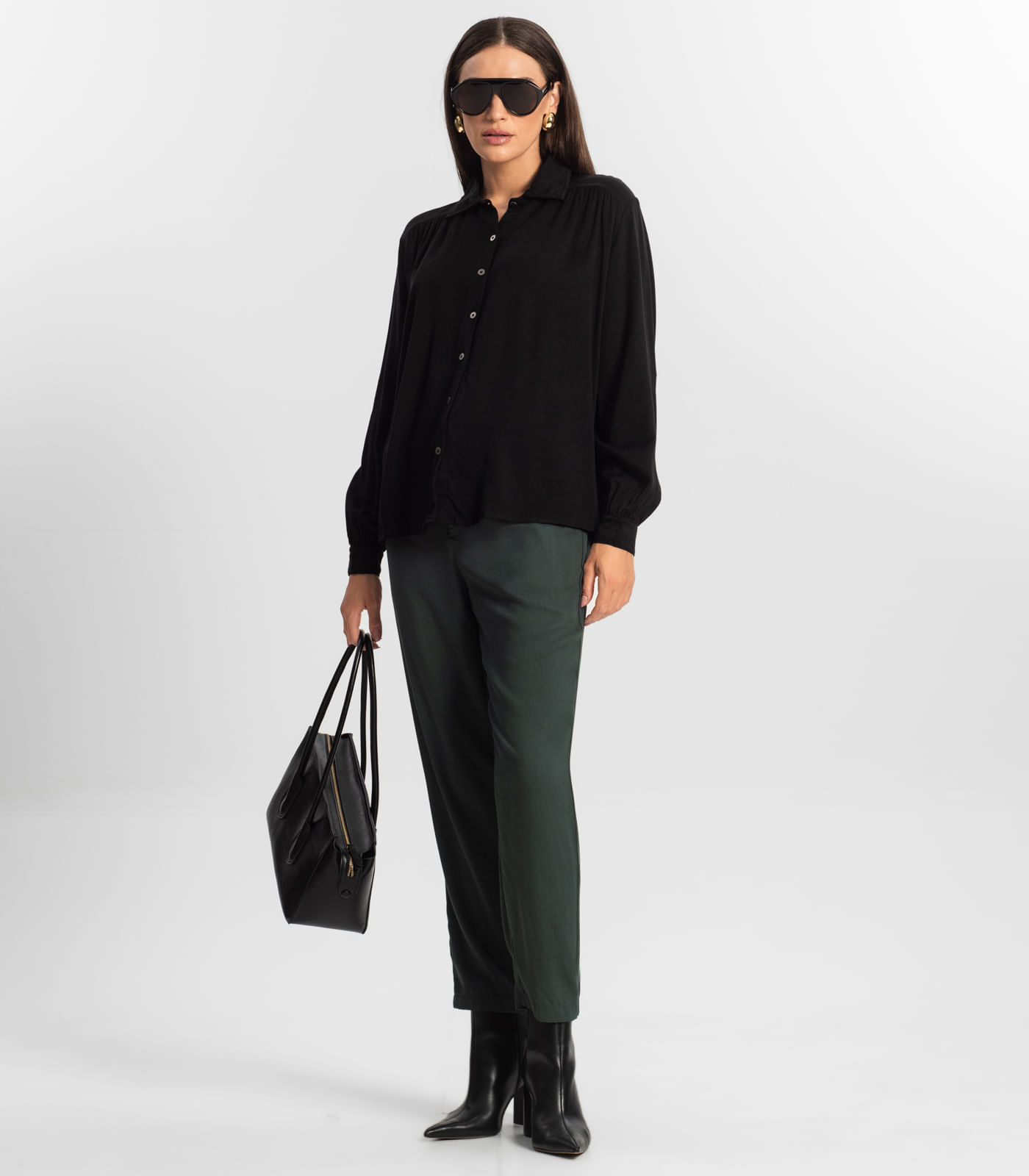 Miniatura Camisa Feminina Manga Longa Endless Preto G