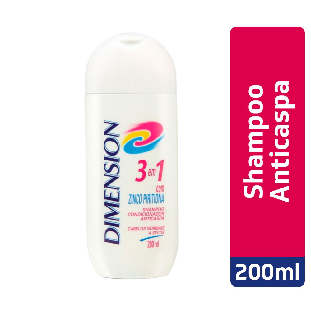 Miniatura Shampoo Dimension 3 Em 1 Cabelos Normais A Secos 200 Ml
