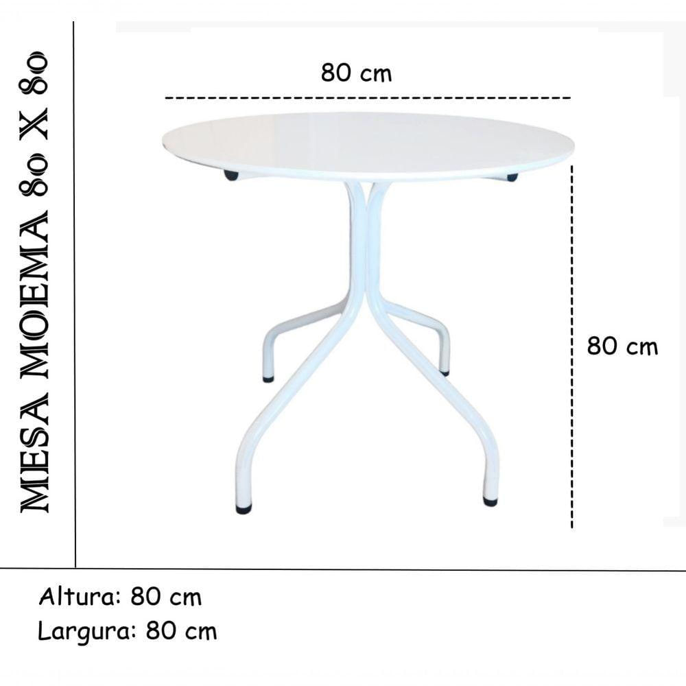 Miniatura Kit 10 Mesas Moema 80x80 Branca Base Branca