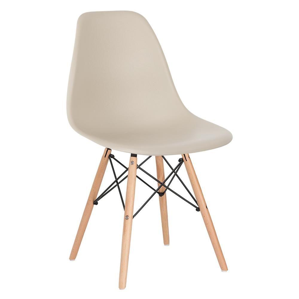Miniatura Mesa De Jantar Retangular Eames 80 X 120 Cm Branco + 6 Cadeiras Eiffel Dsw Nude