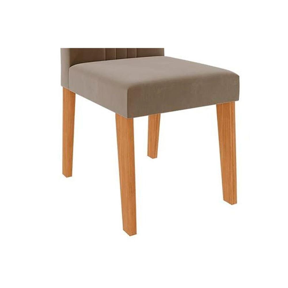 Kit 2 Cadeiras Sala Jantar Nicole 2 Un Nature-suede Joli - Cimol