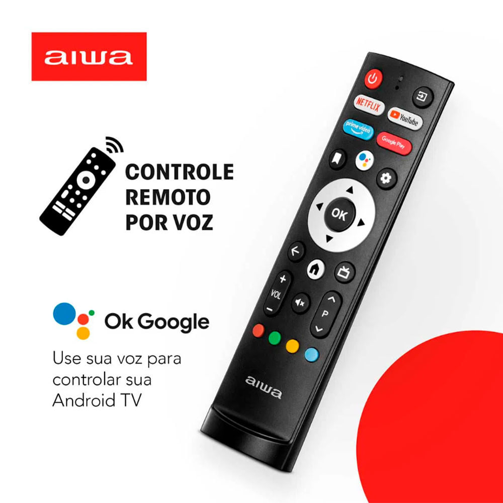 Miniatura Smart TV D-LED 32 Polegadas AIWA Full HD Android Borda Ultrafina Preto - Bivolt