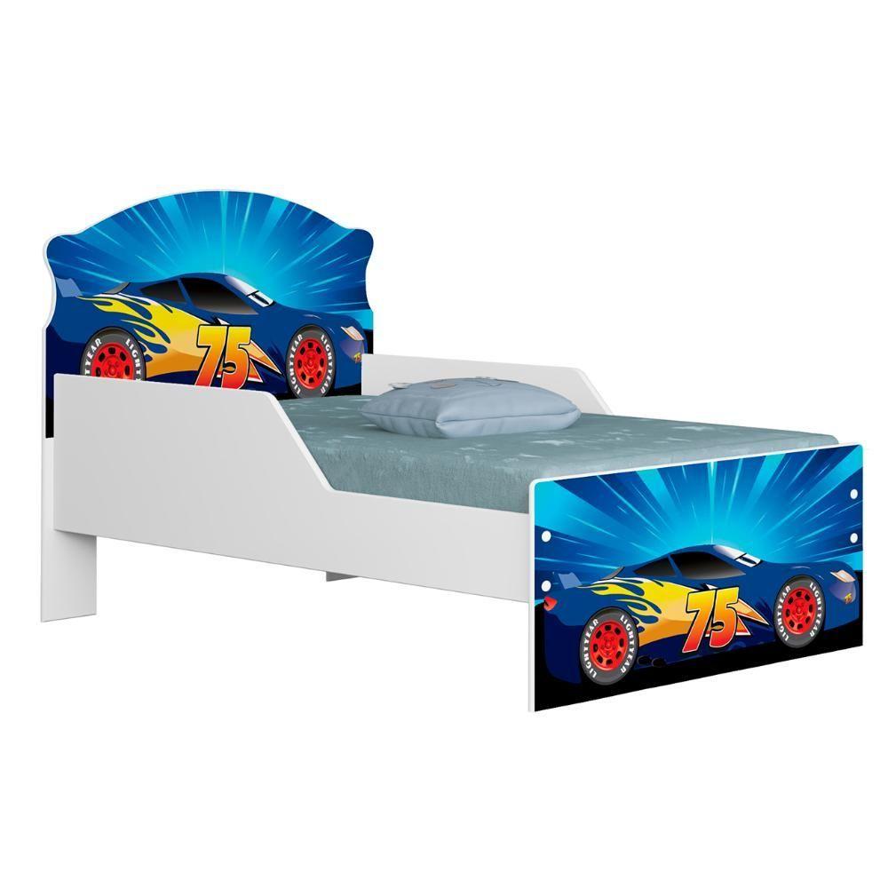 Miniatura Quarto Infantil 3 Peças Com Mini Cama Carro Azul Z53 - Mpozenato