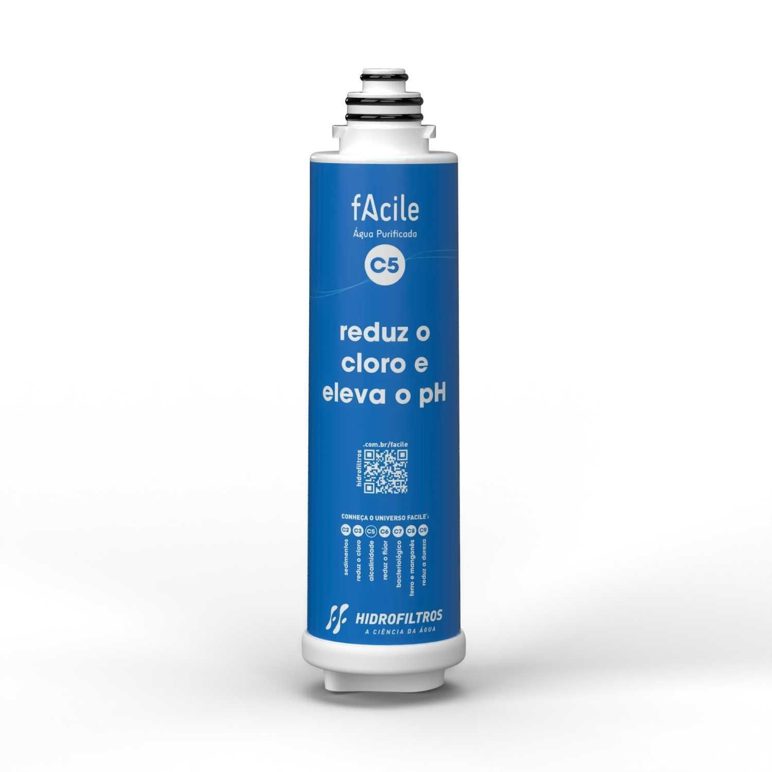 Kit 2 Refil C5 Filtro Agua Purificador Facile Mangueira Cap