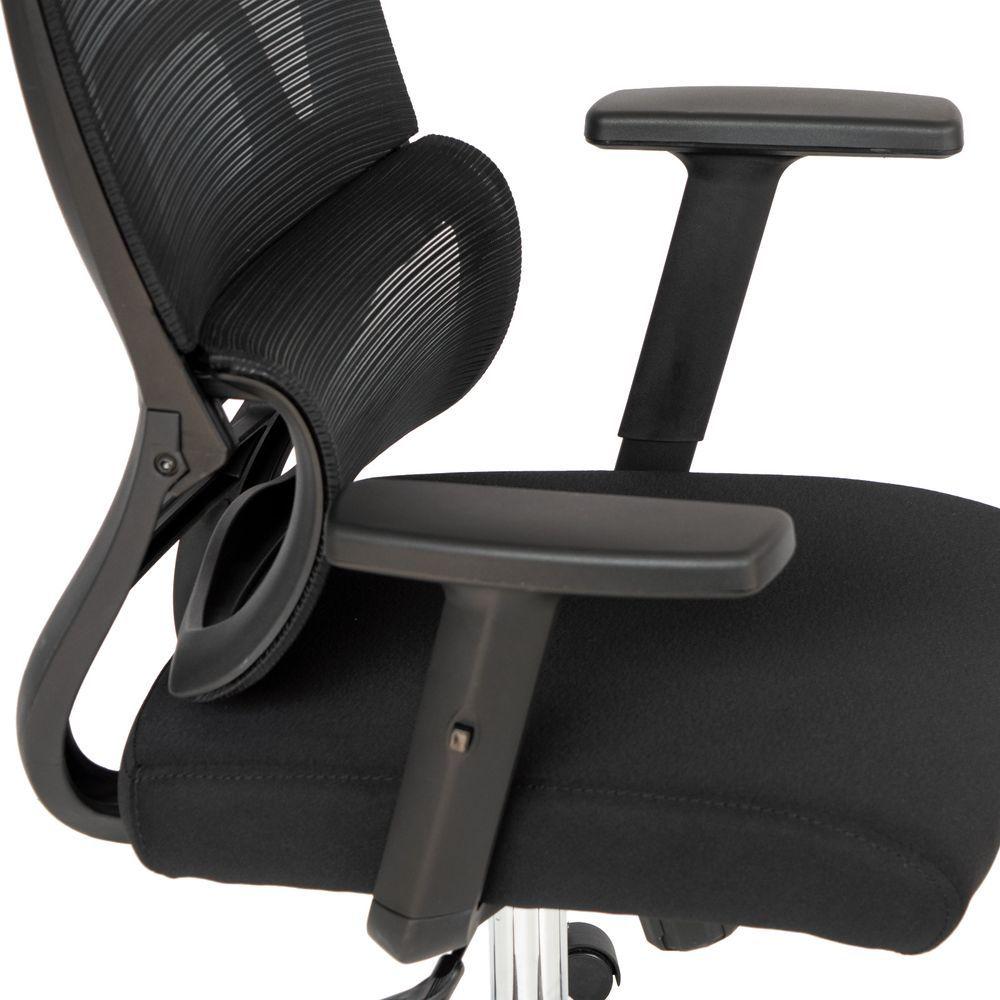 Miniatura Cadeira De Escritório Presidente Ergonômica Tela Mash Reclinável Nr17 - Preta