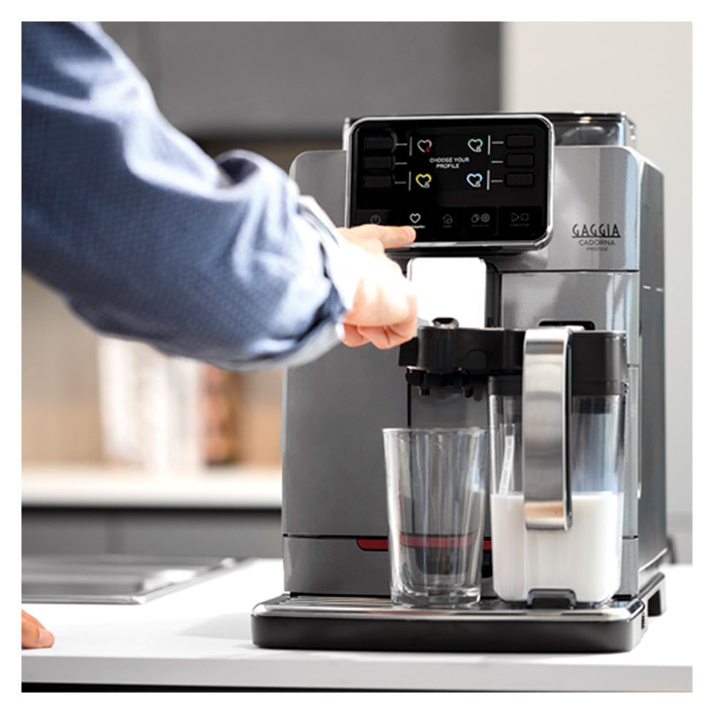 Miniatura Cafeteira Gaggia Cadorna Prestige Cinza para Café em Grãos 110