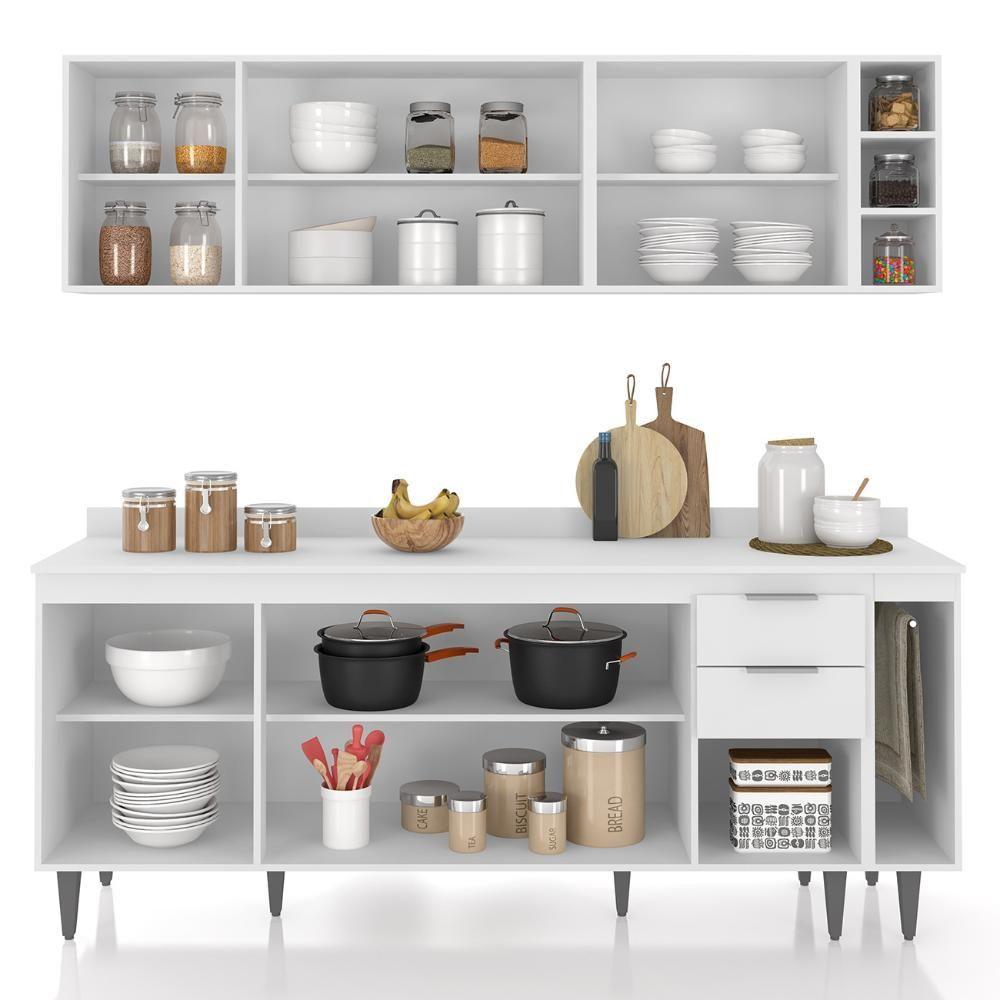 Miniatura Armário De Cozinha Com Tampo Cp11 200cm Pérola Branco Z34 - Mpozenato