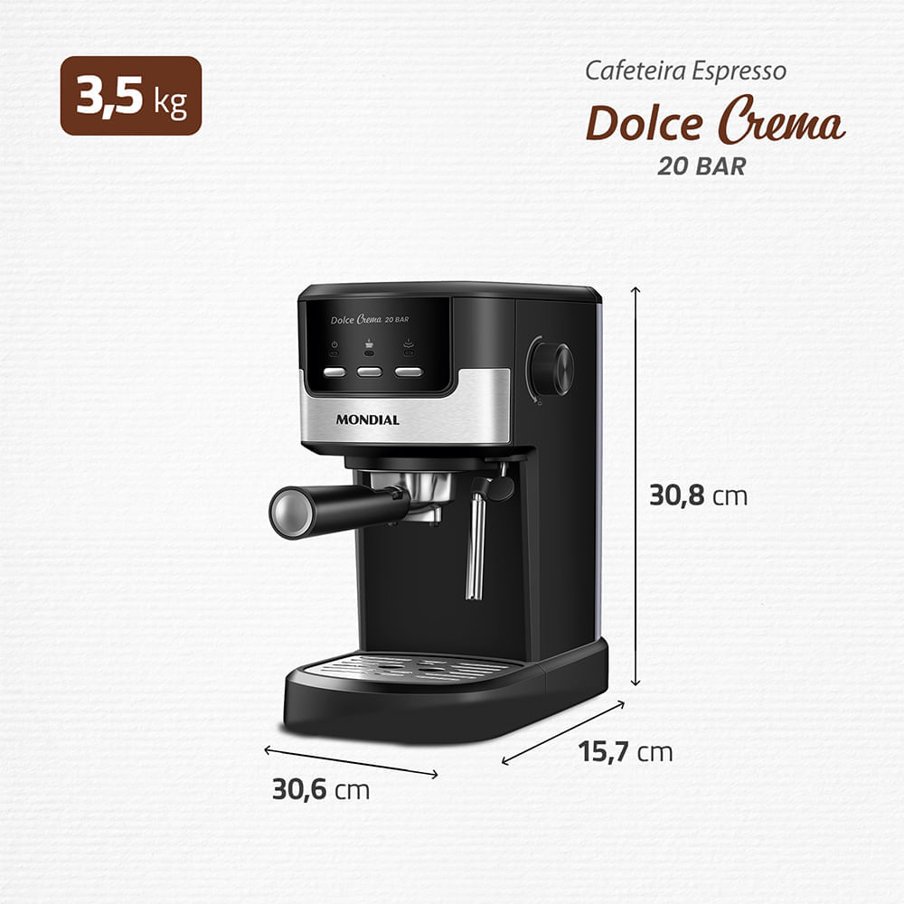 Cafeteira Espresso Dolce Crema 20 Bar Mondial C-20-EC 127V