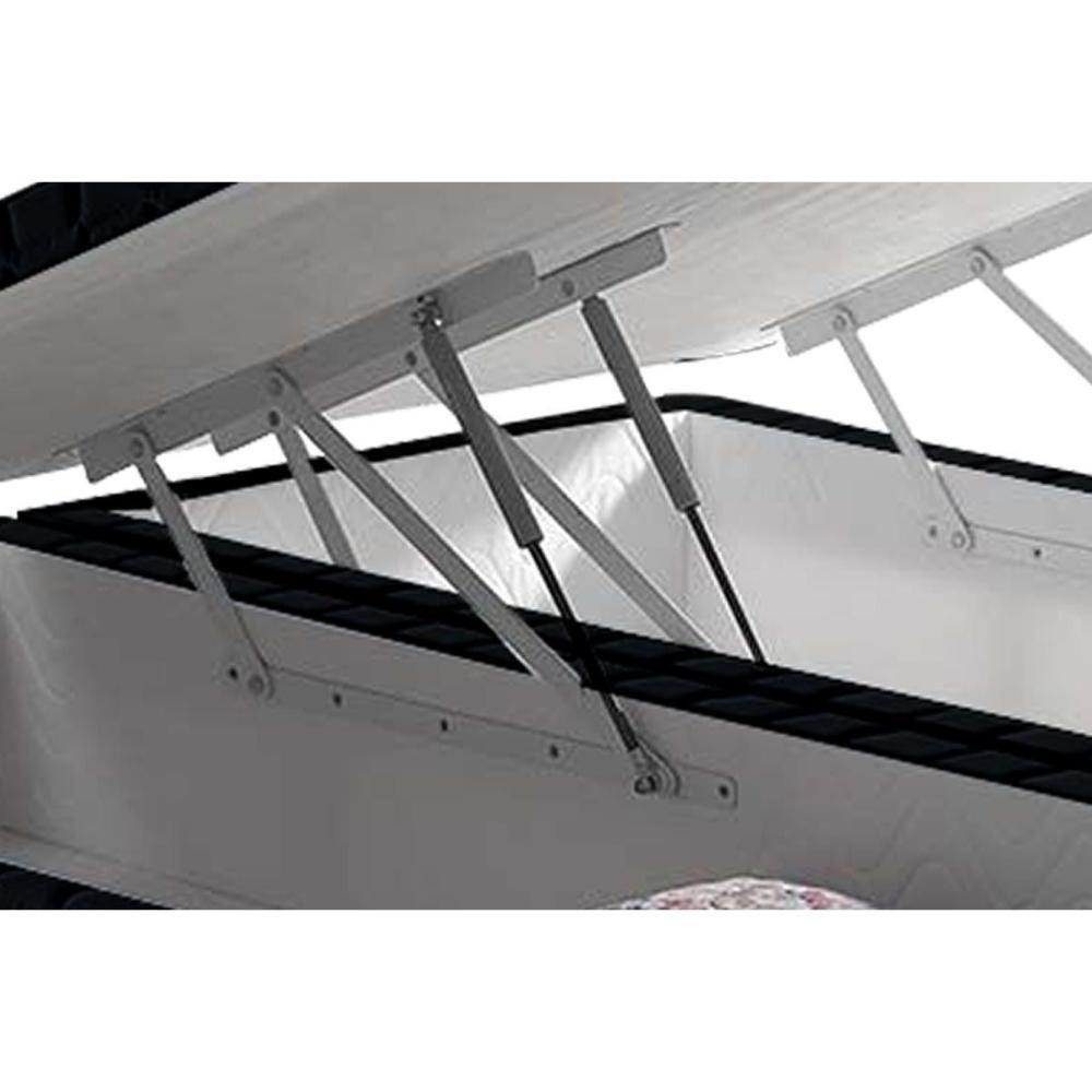 Cama Box Baú Queen Bordado Black (158x198x35) - Anjos