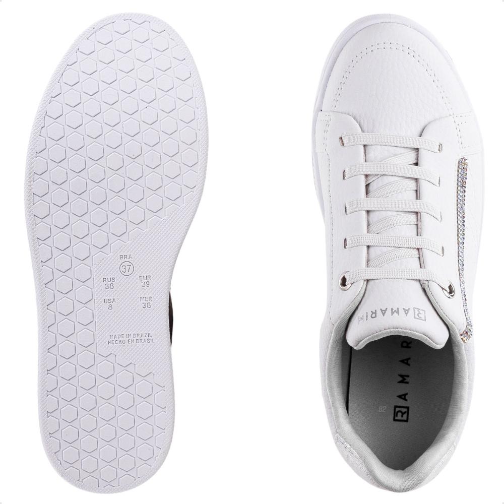 Tenis Ramarim Casual Strass Feminino Branco / Cinza - 34