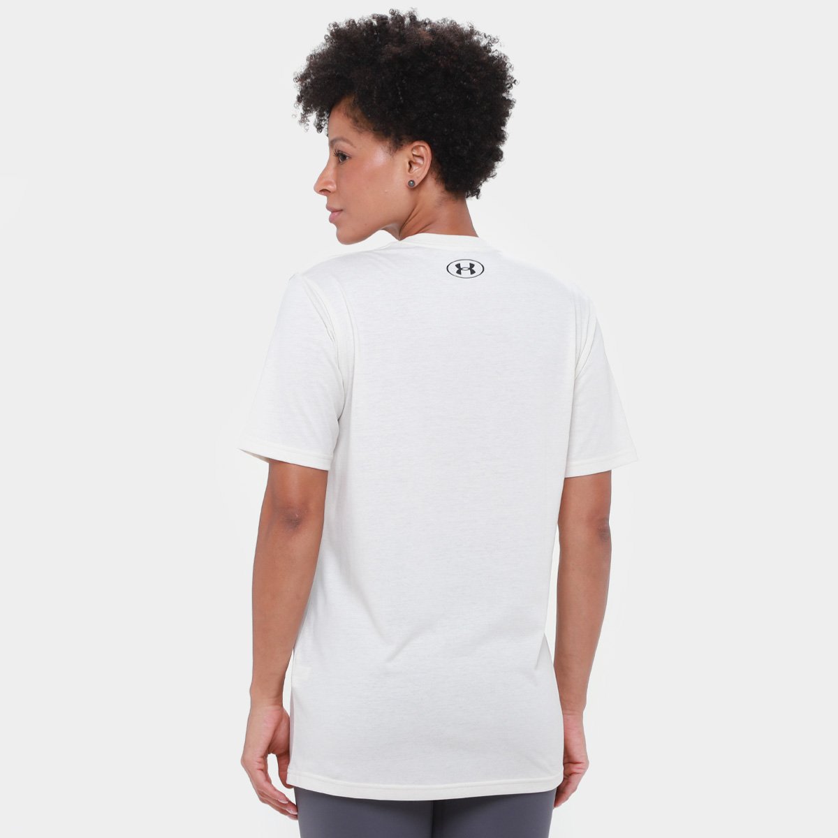 Miniatura Camiseta Under Armour Boxed Feminina Bege+Preto - G