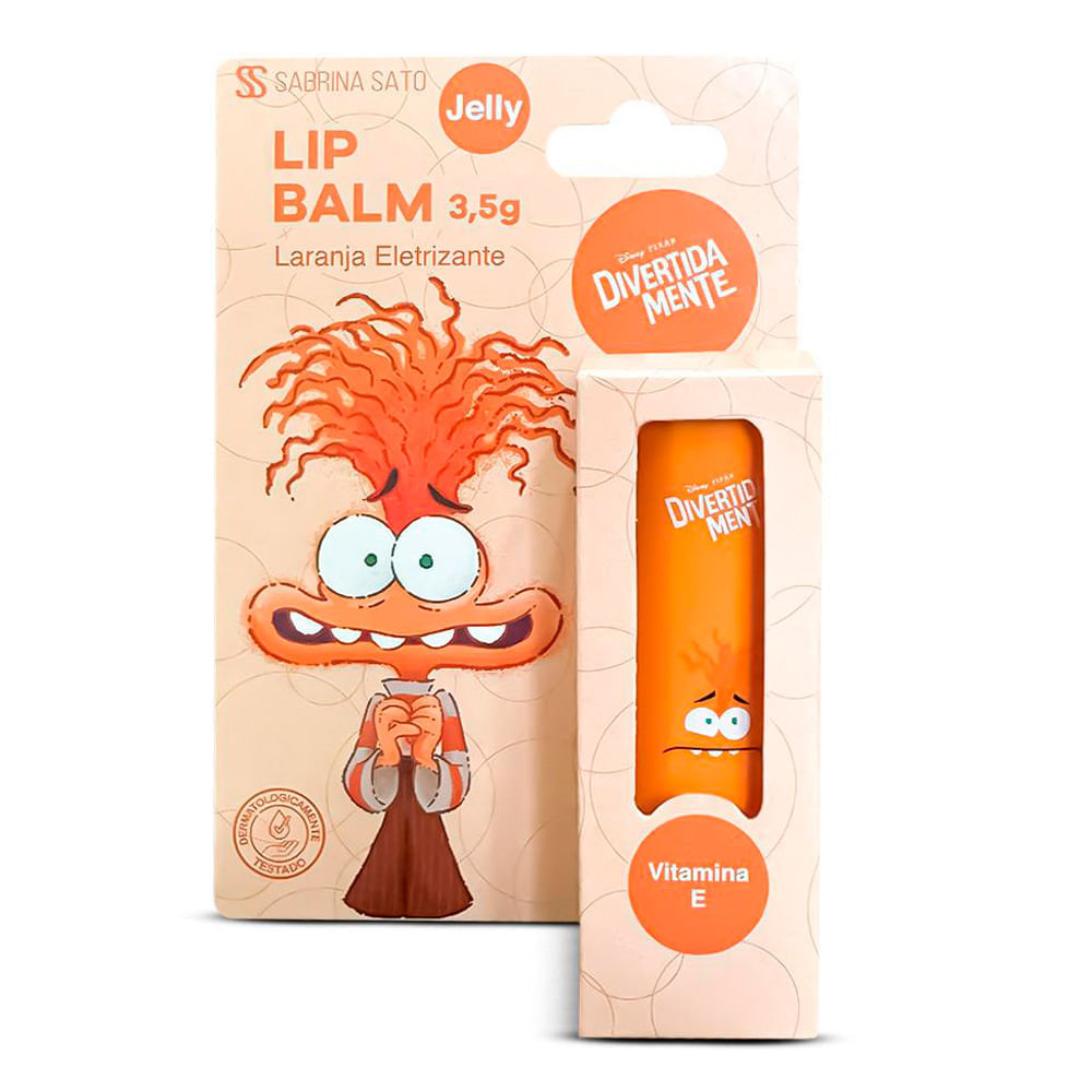 Miniatura Lip Balm Divertidamente Jelly Ansiedade com Vitamina E Sabrina Sato Laranja Eletrizante 3,5g