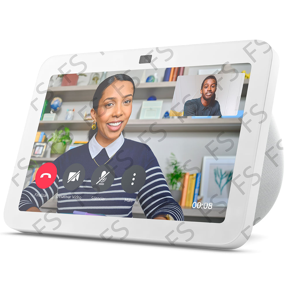 Miniatura Echo show 8 Amazon Smart Display com Áudio Espacial, Hub de Casa Inteligente e Alexa Branco - SHOW83 Bivolt