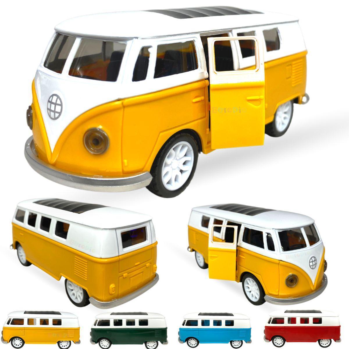 Miniatura Carrinho Miniatura Kombi De Plástico Rígido - Amarelo