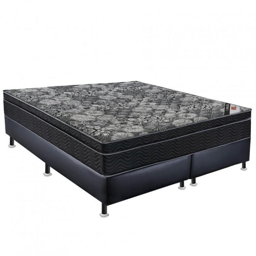 Miniatura Cama Box Colchão Iso Molas Nanolastic Queen Size Ortobom Preto/Cinza