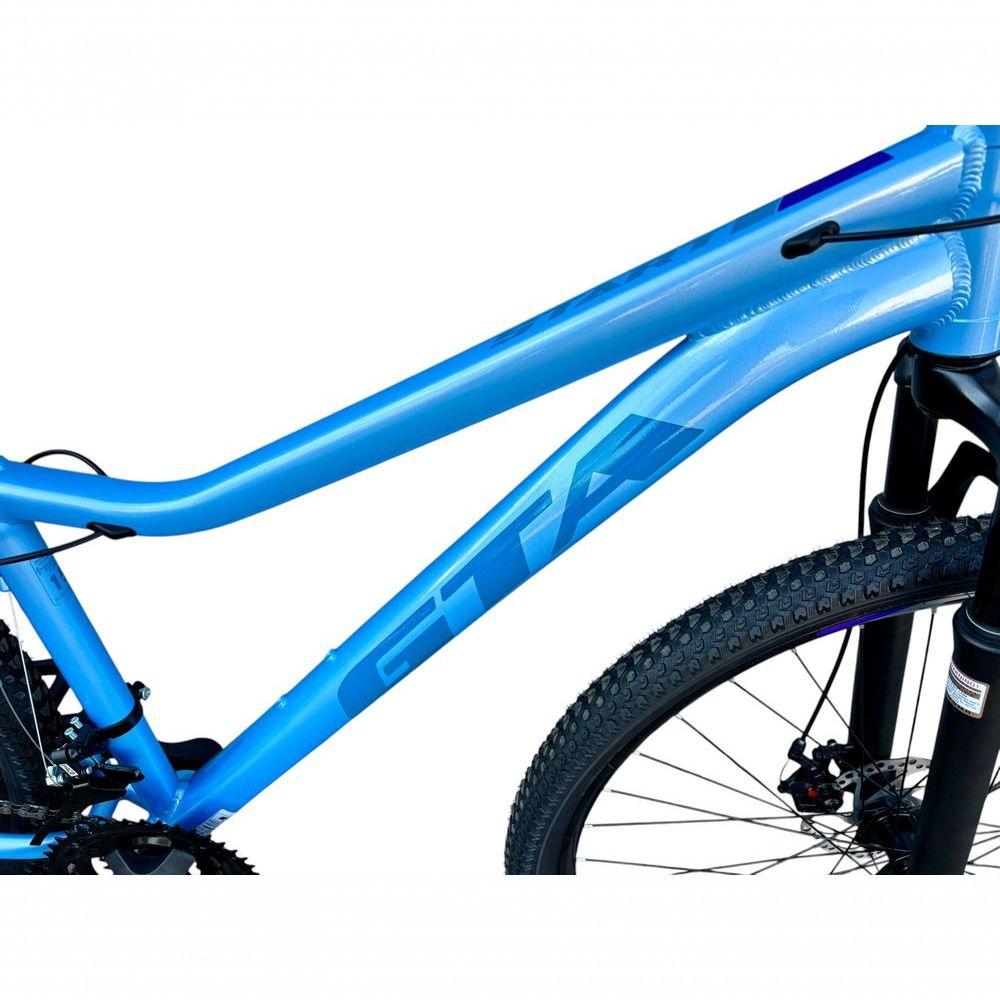 Miniatura Bicicleta Aro 29 Gta Start Feminina Mtb Aluminio 21v Freio A Disco Hidraulico Garfo Suspensão - Azul/roxo Tam.15