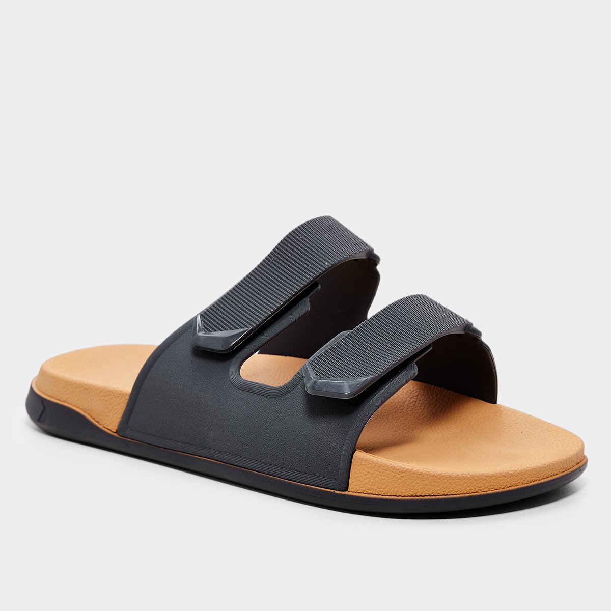 Miniatura Chinelo Rider Straps Slide Masculino Bege+Cinza - 37/38