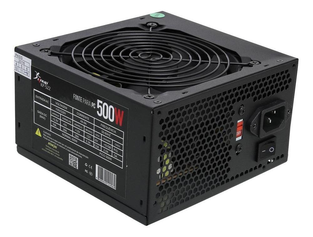 Miniatura Fonte de Alimentação para PC Knup KP-522 500W Preto ATX