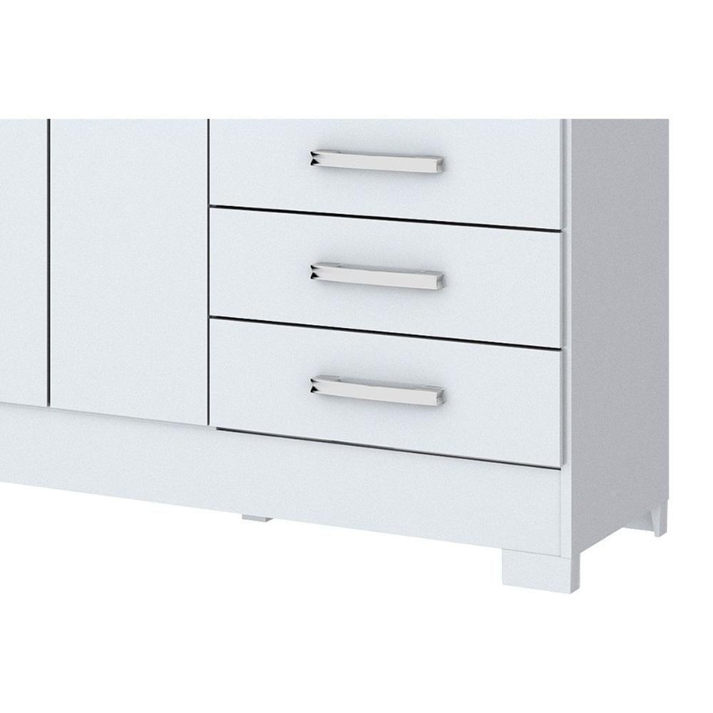 Miniatura Guarda Roupa 2 Portas E 3 Gavetas C- Espelho Briz B64 Branco-Rosa - Henn