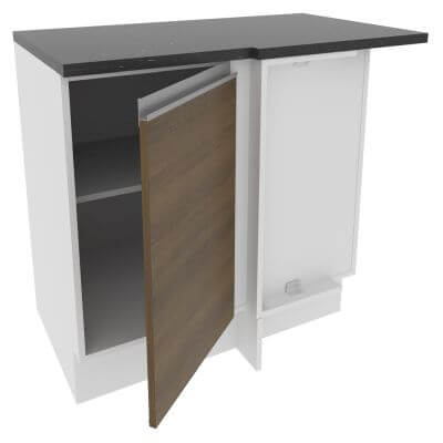 Balcão de Canto Madesa Acordes Glamy 100% MDF 1 Porta Branco/Rustic Cor:Branco/Rustic