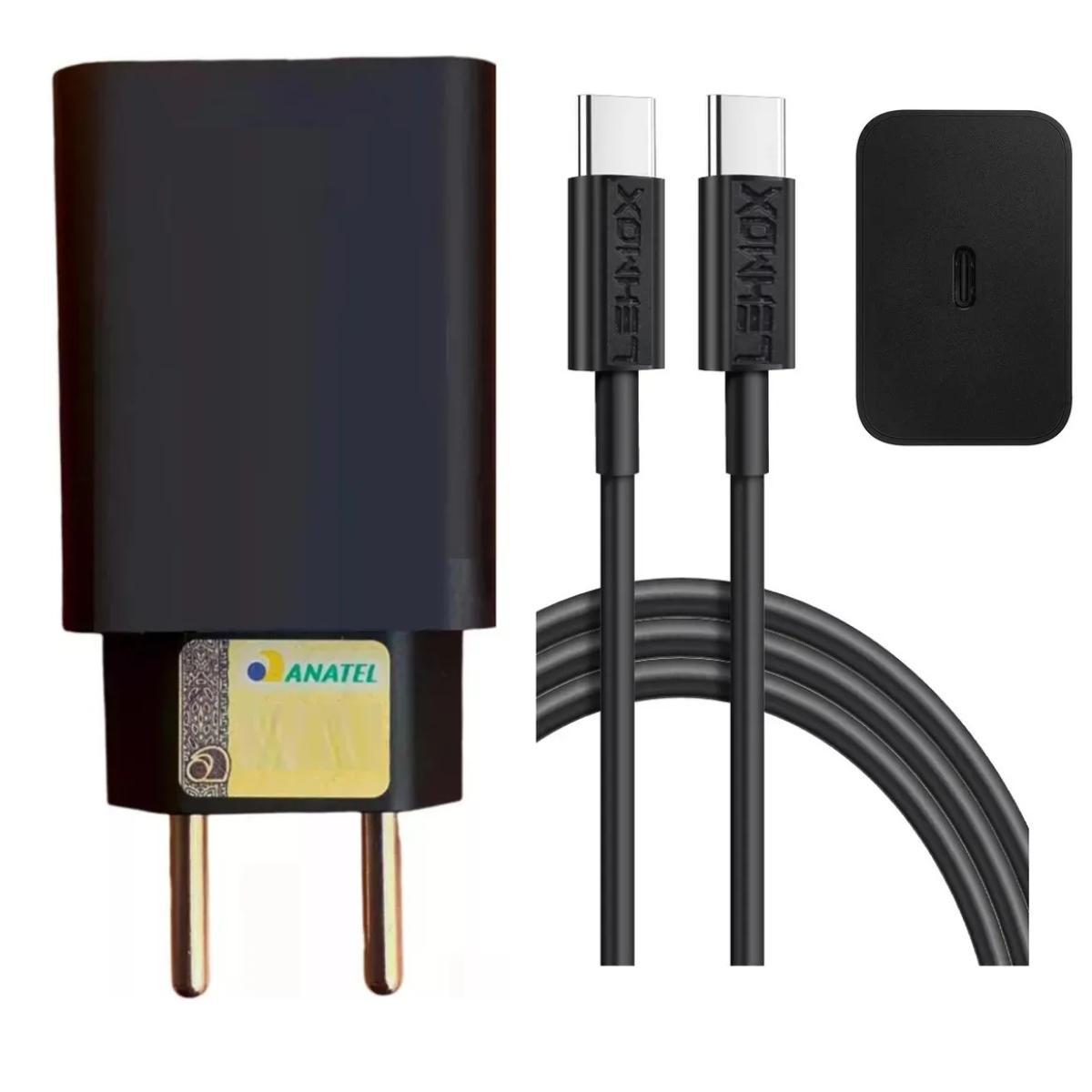 Miniatura Carregador Celular Usb-C Turbo Preto Carregamento Rápido