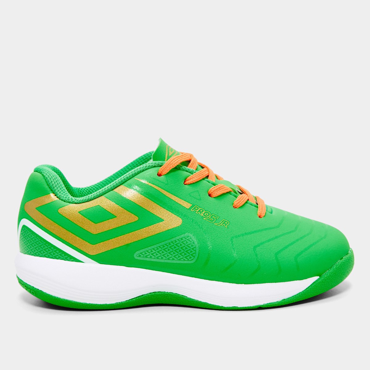 Miniatura Chuteira Infantil Futsal Umbro Pro 5 Bump Verde+Branco - 29
