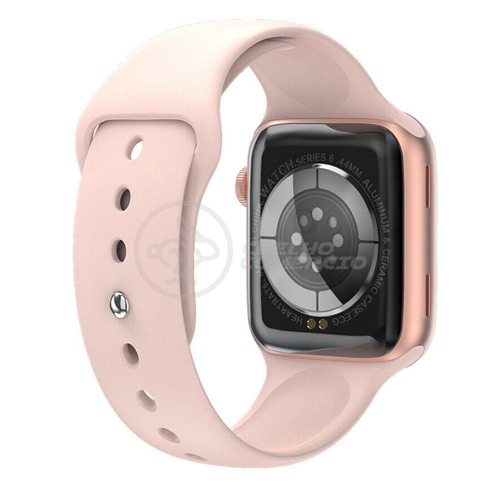 Relógio Smartwatch Hw22 Rosa Ligações Monitor Cardíaco