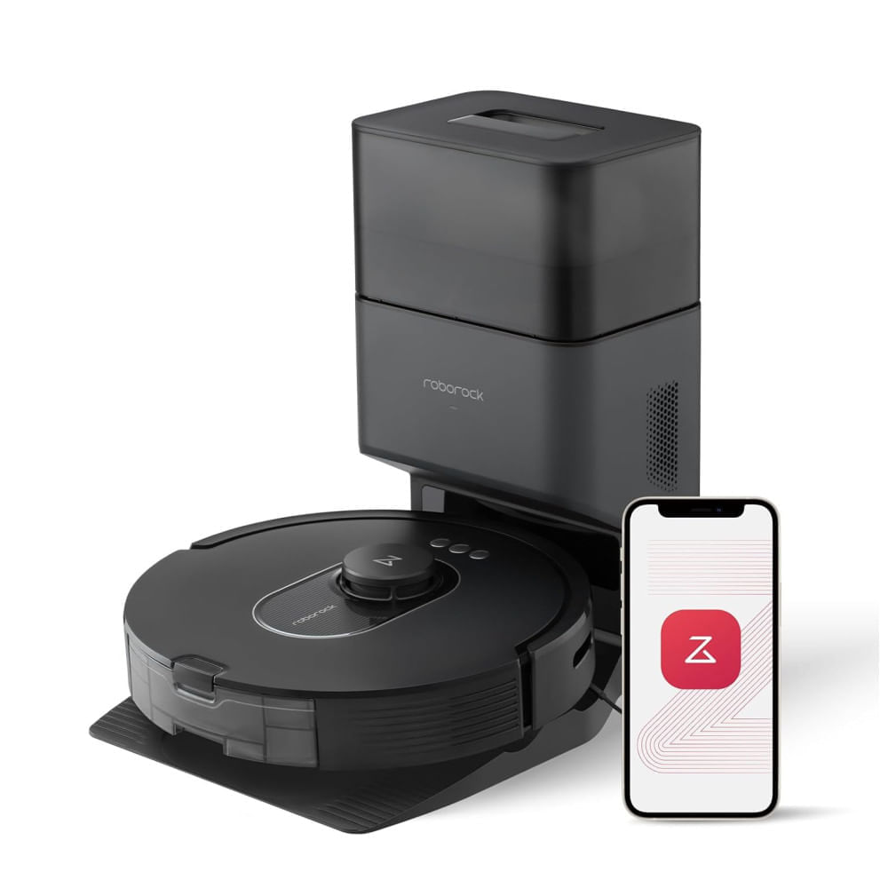 Miniatura Aspirador Robô Roborock Q5 Max+ com Estação de Autoesvaziamento, 5500 Pa, Escova DuoRoller, Limpeza sem as Mãos por até 7 Semanas, Navegação