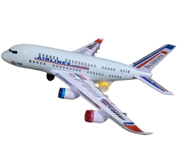 Miniatura Avião Airlines A330 Brinquedo Decorativo com Luzes e Sons