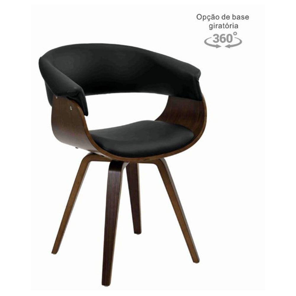 Miniatura Cadeira Betina Base Giratória - Pu Preta