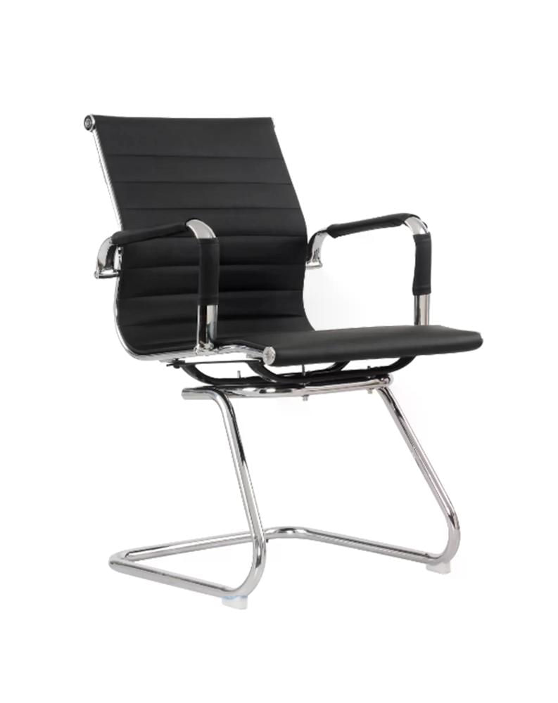 Miniatura Cadeira Escritório Base Fixa Manhattan Couro Preto